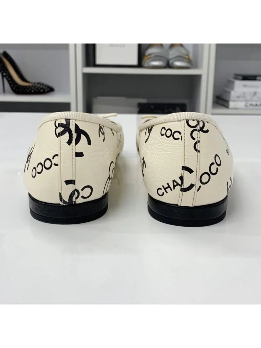 Chanel Ballerina Lambskin CC Logo Camellia Ballet Shoes